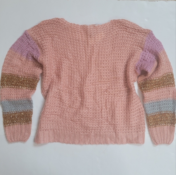 Anthro Pink and Metallic Slouchy Oversized Sweater - Picture 12 of 13